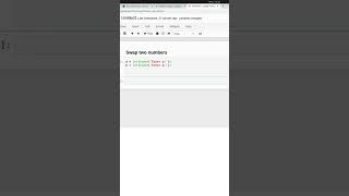Python program to swap two numbers #shorts #python