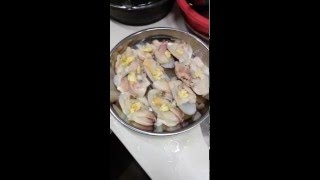 在家整海鮮 Home made sea food part 1 ~~清蒸蒜泥象拔蚌