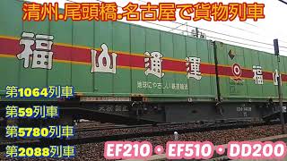 DD200-4号機牽引のコンテナ輸送列車を含む、貨物列車4本編集。