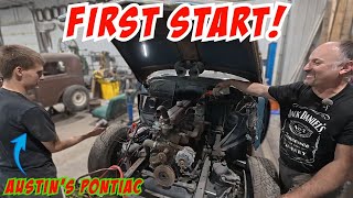 It Runs! Austin gets his Pontiac started for the first time!