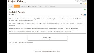 Project Euler 32: Quick and Easy (Python)