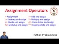Assignment Operators in Python || Python Programming