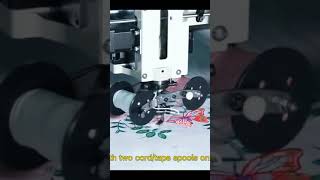 richpeace embroidery machine, tape sewing device, 混合缠绕绣 绣花机 pattern design for garment, textile