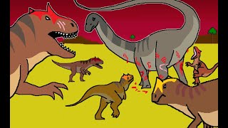 Allosaurus vs Apatosaurs - Animación Ms Paint