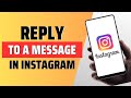 how to reply to a message in Instagram - Full Guide