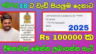 අවුරුදු 18 ට වැඩි සියලු දෙනාට රුපියල් 100000 ක දීමනාවක් 2025 | Peththa education