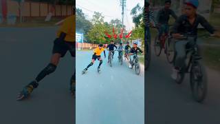 Speed skating stunt reaction ❤️‍🔥⚠️ #skating #stunt #indian #skater #skatingadda #speed #reaction