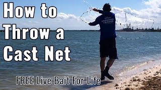 How to Throw a Cast Net | Never Buy Bait Again | Catching Live Bait Fish While Fishing from a Bank