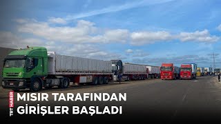 Ateşkesin ardından Gazze'ye yardım tırları girmeye başladı