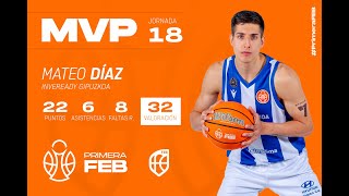 Primera FEB | Mateo Díaz, MVP de la Jornada 18