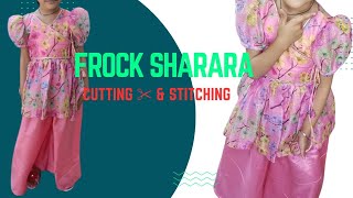 Frock sharara design cutting and stitching @AVIRAFASHIONACADEMY