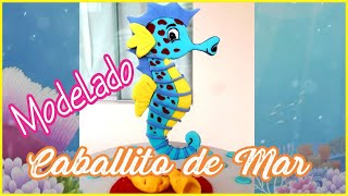 MODELADO PLANO DE CABALLITO DE MAR EN FONDANT