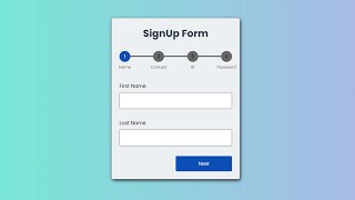 🦶🏼Multi Step Form With Progress HTML CSS & JavaScript