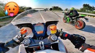 KTM RC8 vs ZX10r vs BMW S1000rr highway race