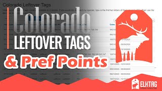 Colorado Leftover Tags Tool + Preference Points Data