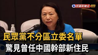 民眾黨不分區立委名單 驚見曾是中國幹部新住民－民視台語新聞