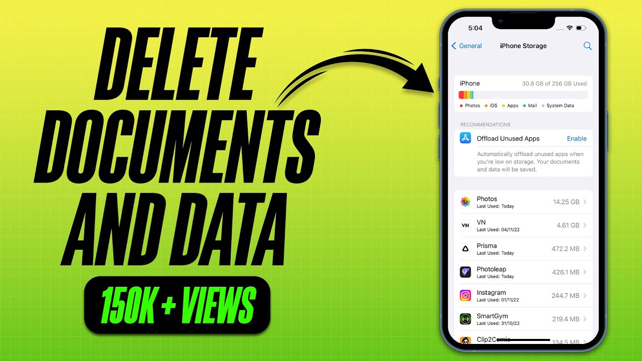 How To Delete Documents And Data On IPhone And IPad - YouTube