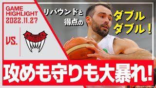 今シーズン10回目のダブルダブル！ムーンの勢いが止まらない！【ハイライト】2022/11/27 vs富山グラウジーズ【千葉ジェッツ】