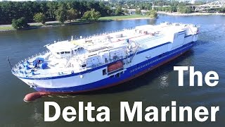 Aerial footage of The Delta Mariner Cargo Ship