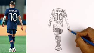 Drawing of Neymar Jr Step by Step