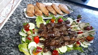 قطبان الكبدة  والقلب مشويين في الفرن بطريقة سهلة و صحية Brochettes marocaine avec quelques astuces.