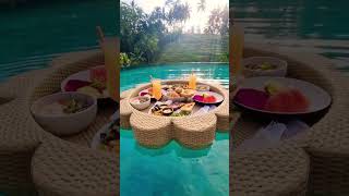 Cretya Ubud, Bali. Floating breakfast early morning access! #bali #travel #floatingbreakfast #cretya