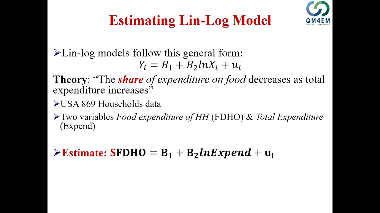 Estimating Lin Log Model Using Eviews - YouTube