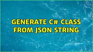 generate c# class from json string