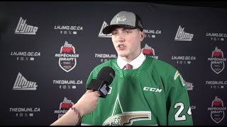 Repêchage LHJMQ 2024 : Jacob Gouchie après avoir été repêché par les Foreurs de Val-d'Or