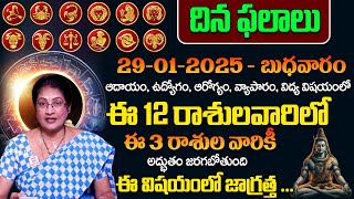 Daily Panchangam - Rasi Phalalu Telugu | January 29th Wednesday 2025 Rasi Phalalu | Raghu Priya