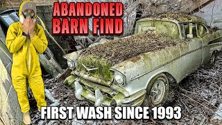 ABANDONED BARN FIND First Wash In 30 Years Bel Air Sport Coupe! Satisfying Car Detailing Restoration