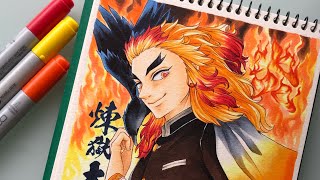 【鬼滅の刃】煉獄杏寿郎 - コピック / Rengoku Kyojurou from Demonslayer - Copic markers