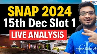 SNAP 2024 15th Dec Slot 1 Live Analysis | How Difficult was SNAP 2? First Cut Analysis