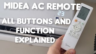 Midea Remote Control All functions and buttons explained
