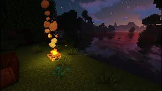 🔥 🌊 Minecraft Campfire And Ocean Waves Ambience With Music (4K Shaders) 🌊 🔥