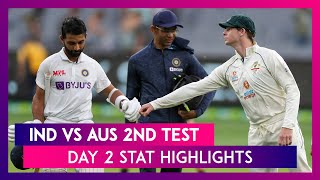 IND vs AUS 2nd Test Day 2 Stat Highlights: Ajinkya Rahane's Century Hands Visitors Lead