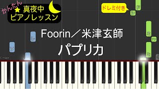 パプリカ - Foorin／米津玄師【ピアノ練習曲】簡単・楽譜・ドレミ付き［ゆっくり］後半\