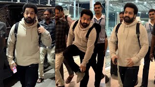 Jr NTR Off To Oscars Spotted @ Hyderabad Airport | #RRR | NTR Visuals at Airport | #rrrforoscars