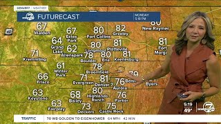 Temperatures about 5 to 10 degrees above normal for the start of fall in Colorado