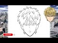 how to draw genos one punch man easy step by step tutorial for beginners