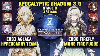 E0 Aglaea Carry W/ Sunday \u0026 E0 Firefly Carry (3 Stars) Apocalyptic Shadow 3 Honkai Star Rail 3.0