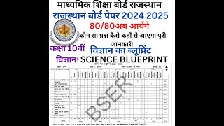 RBSE कक्षा 10 विज्ञान ब्लूप्रिंट 2024-2025 | Science Blueprint 2024-25