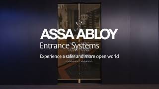 ASSA ABLOY automatické celoprosklené posuvné dveře s OLED panelem