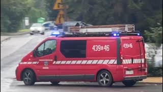 Alarmowo 439[S]46 SLRt Opel Vivaro z OSP Drogomyśl, udaje się do usuwania skutków powodzi