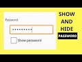 How to Hide and Show Password in HTML and CSS | Toggle Password Visibility with Checkbox, JavaScript