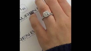 1.21 ct Princess Cut Diamond Halo Engagement Ring