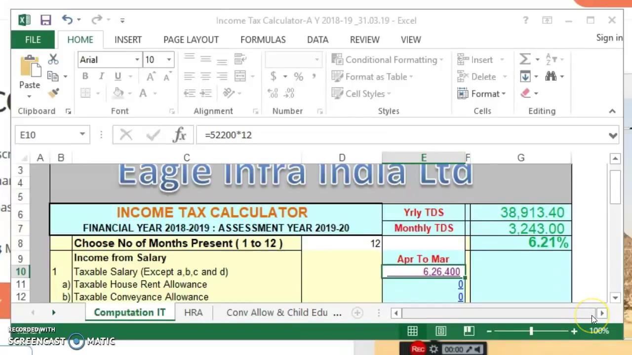 Tds Calculation On Salary - YouTube