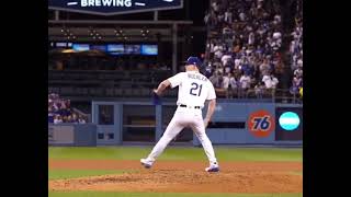 Walker Buehler Pitching Mechanics (First Base Line View)