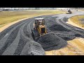 Wonderful Project Building Roundabout Construction By Dump Trucks & D41P KOMATSU Spreading Gravel