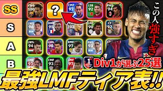 【最新版Tier表】レート2000が選ぶ環境最強LMF25選!!まさかの○○がSSランク!?4-1-4-1にも合うLMFティアランキング表!!!【eFootballアプリ2023/イーフト】